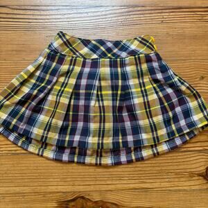 Garanimals yellow navy plaid school girl‎ shorts lined toddler skirt SIZE 3T